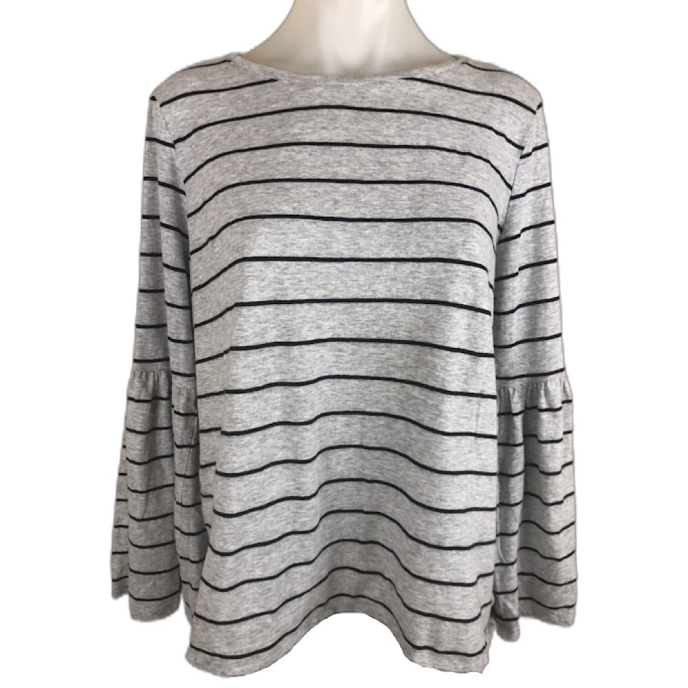 Turo by Vince Camuto Striped Bell Sleeves Top